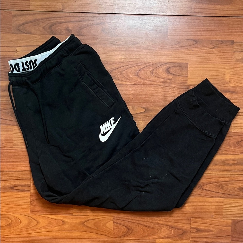 Nike Black Joggers with White Logo